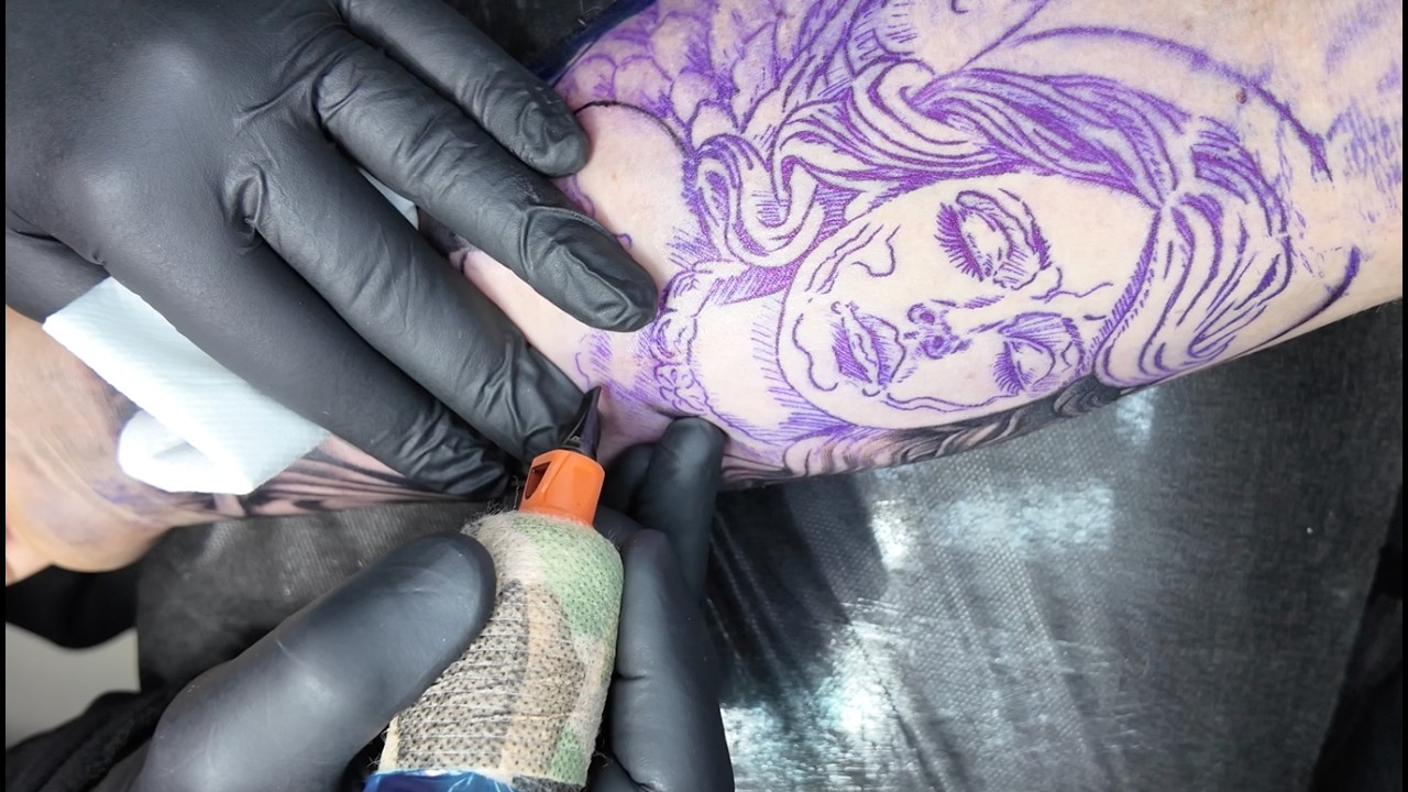 GREYWASH ANGEL TATTOO