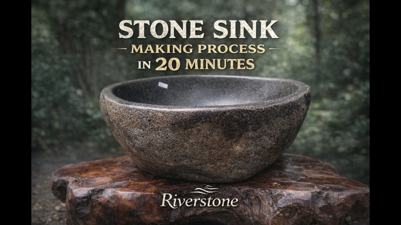 From Solid Rock to River Stone Sink | Handcrafted Process