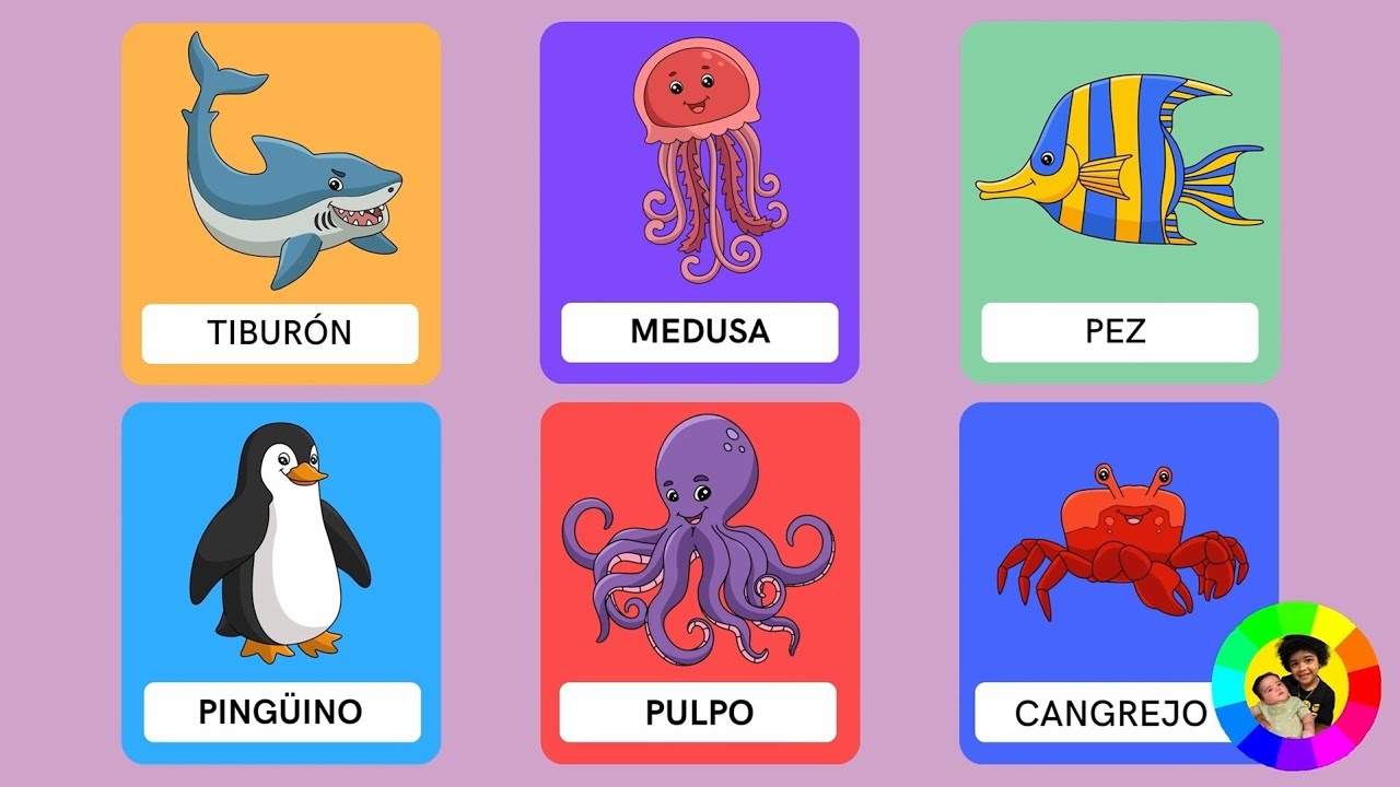 🔴🐳🐠 Conoce los Animales Marinos  | Nombres Divertidos para Niños y Niñas | Aprende con Gael y Owen👦👶