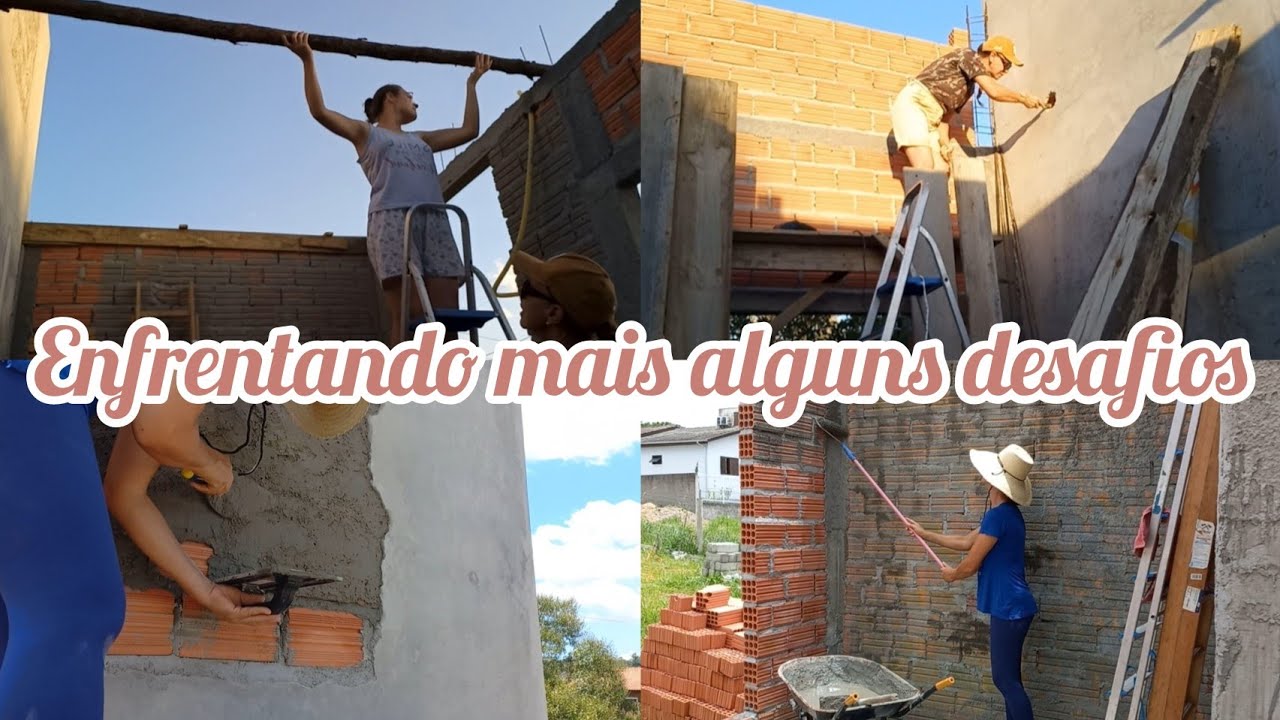 Mais desafios na obra!!! Criamos mais andaimes !!! Iniciando o chapisco!!!!