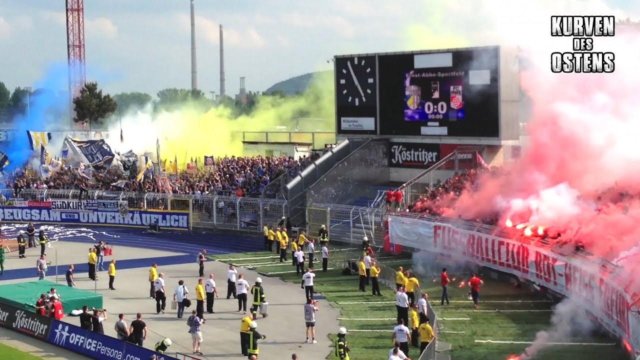 FC Carl Zeiss Jena 2:0 FC Rot-Weiß Erfurt 28.05.2016 | Choreo, Pyroshows & Support