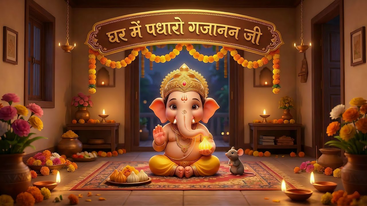 घर में पधारो गजानन जी | ghar me padharo gajanan ji | Ganesh ji Bhakti Song | humziptoon