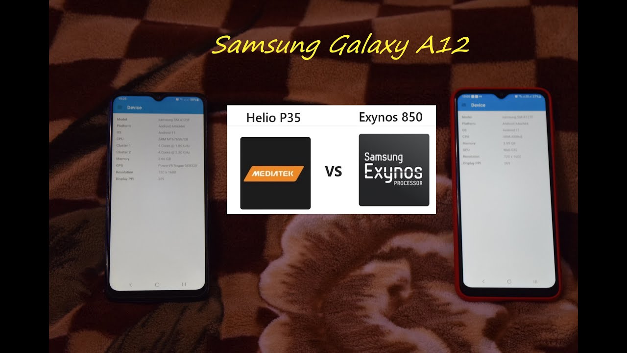 Samsung Galaxy A12 (Helio P35 VS Exynos 850).