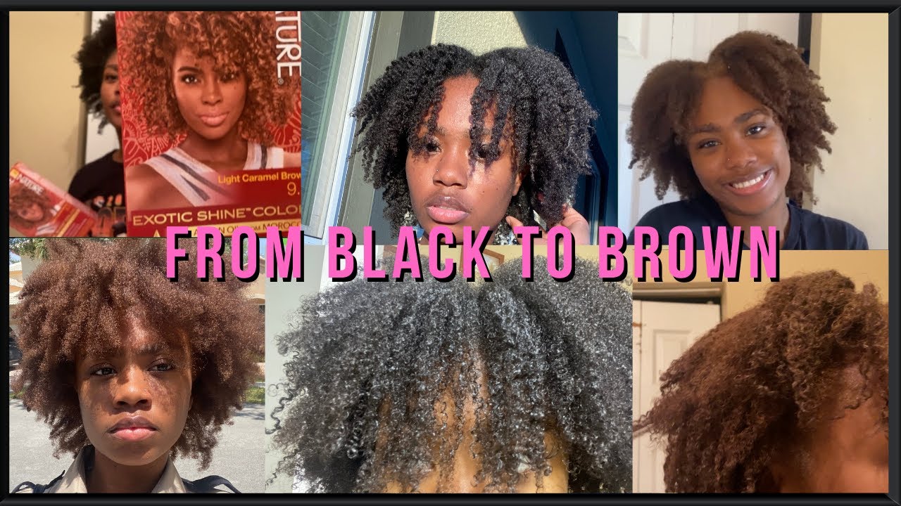 Dying My Natural Hair | Light Caramel Brown | No Bleach