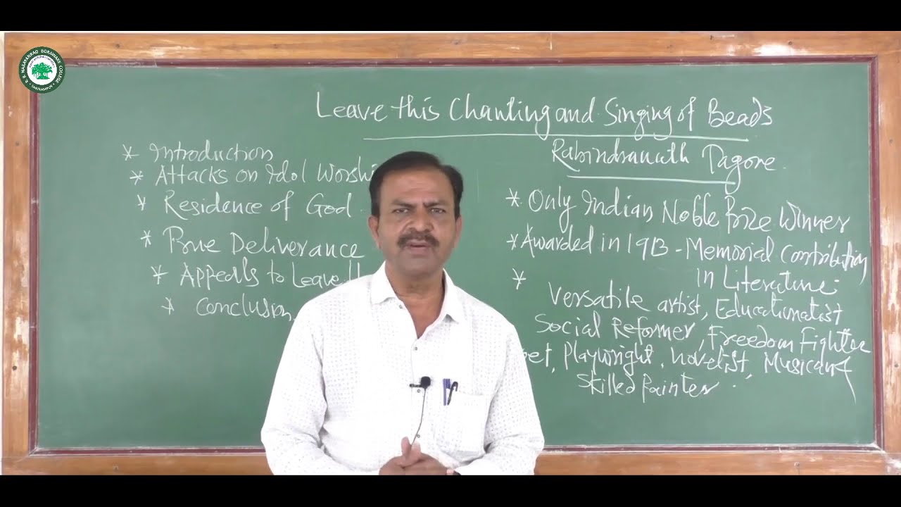 F.Y.B.A. Arts (English) || Topic: Leave this chanting & singing of beads || By Prof. Rohokale B.A.