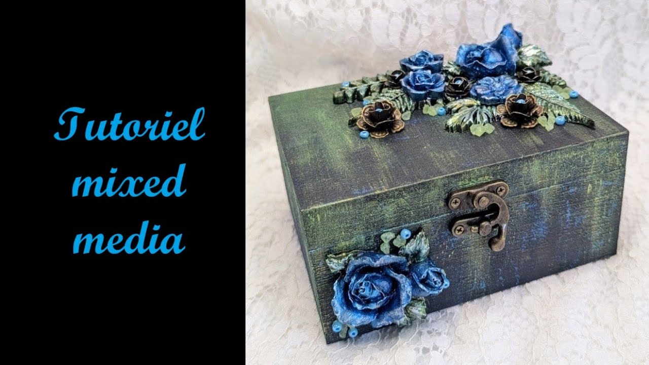 Tutoriel mixed media boîte en bois customisée #mixedmedia #woodenbox #custom #alteredart