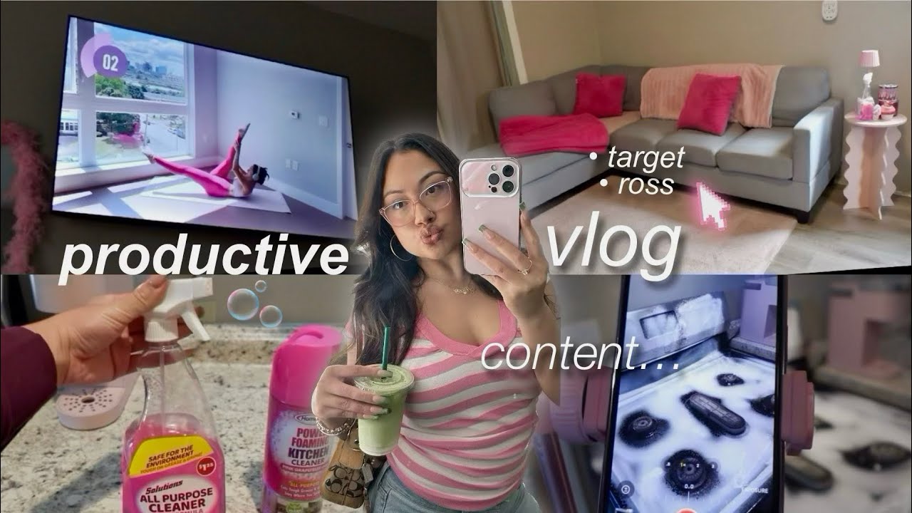 Productive day in my life as a CONTENT CREATOR and a stay at home girlfriend CLEANING + COOKING