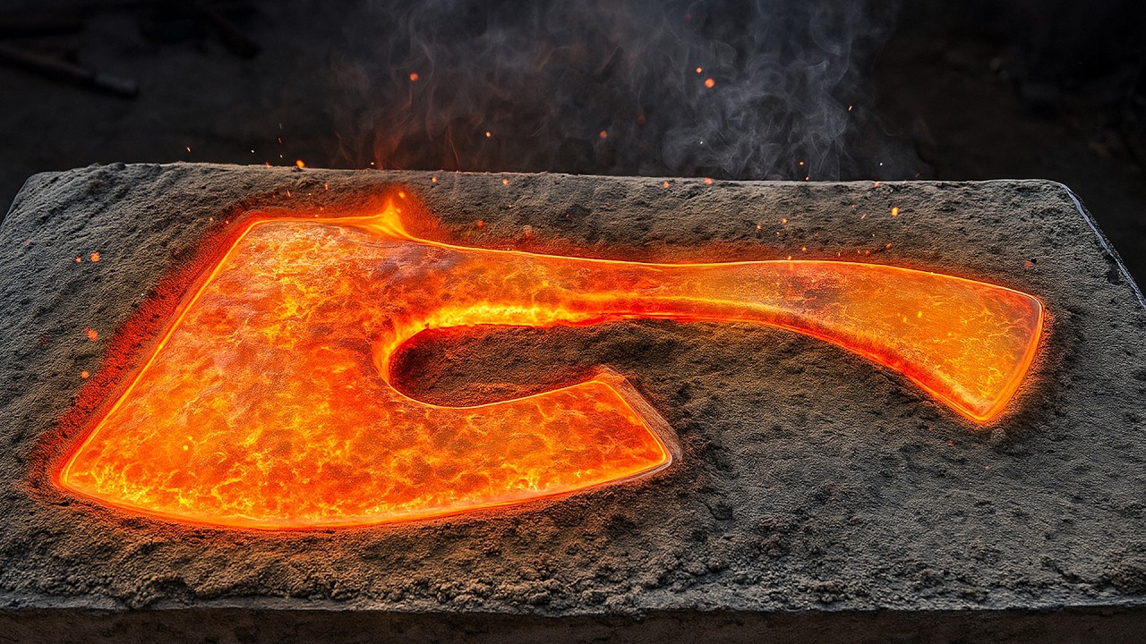 Casting a Brass Axe 🪓 From Molten Metal to Masterpiece