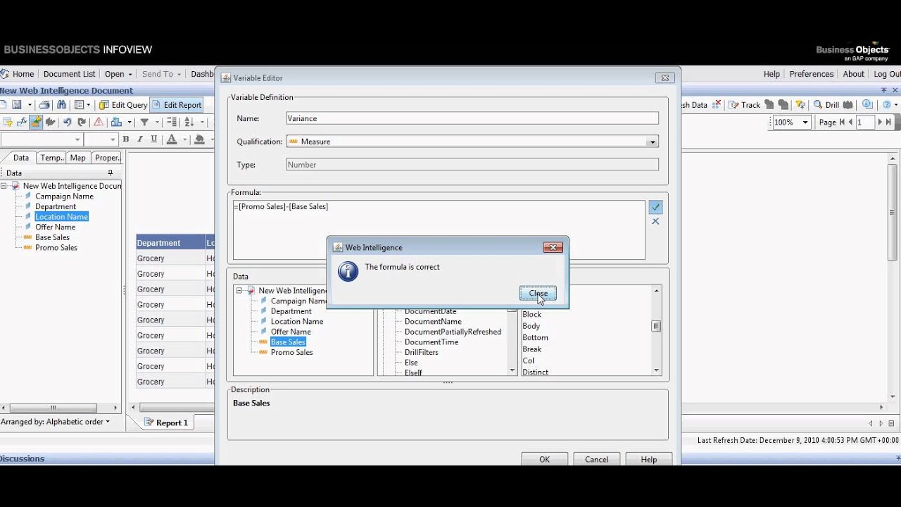 BusinessObjects Web Intelligence In Under 3 Minutes (Step by Step Instructional How To)