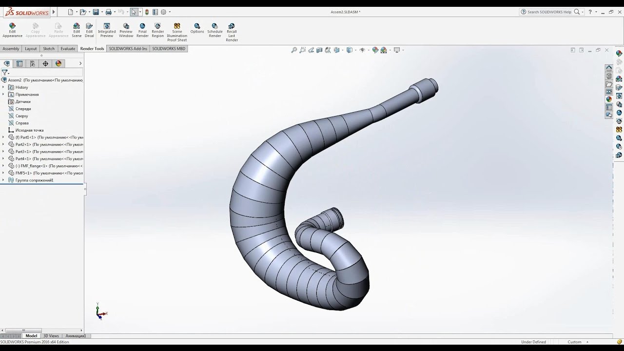 Автоматическое построение конусов 2Т резонатора / Solidworks