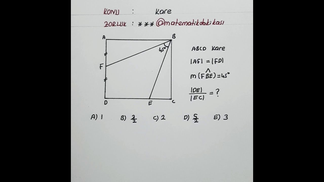 kare soru cozumu  mukkemmel cozumlerle matematikdakikasi tyt ayt yks 2021tayfa