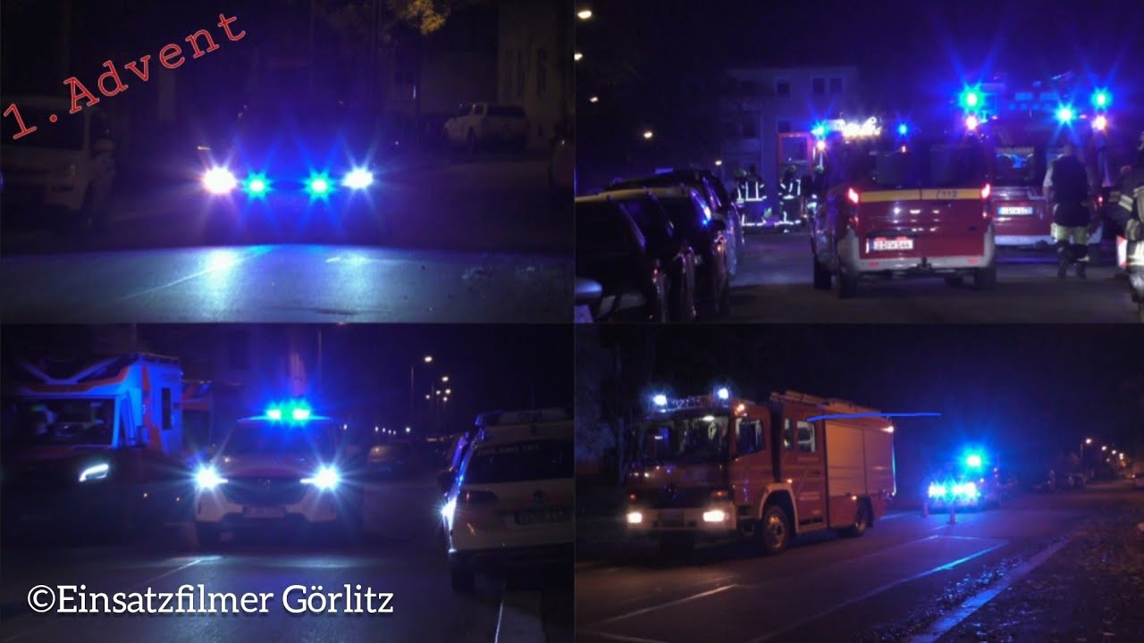 [1.Advent] Feuer im Treppenhaus l&ouml;st Gro&szlig;angelegten Feuerwehreinsatz in Zwickau aus | B3 ManV-10 |