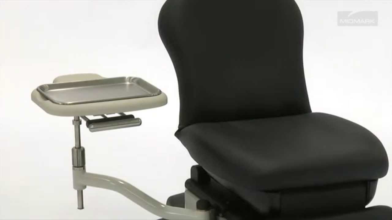 Midmark 641 Barrier-Free&reg; Power Procedures Chair - Swing Arm Instrument Trays & PC Work Shelf