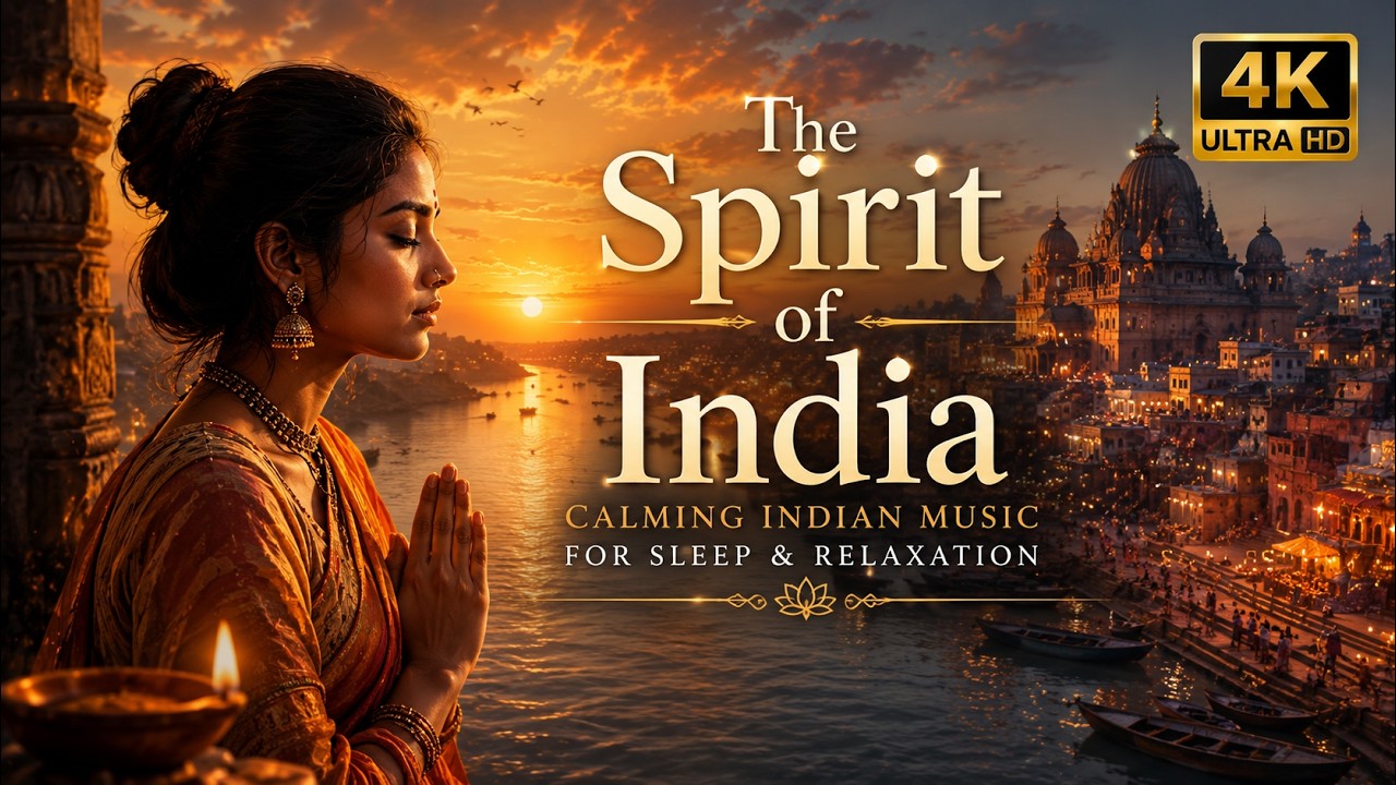 🕌 The Spirit of India: Calming Indian Music for Sleep & Relaxation | 4K Art TV Background #music  