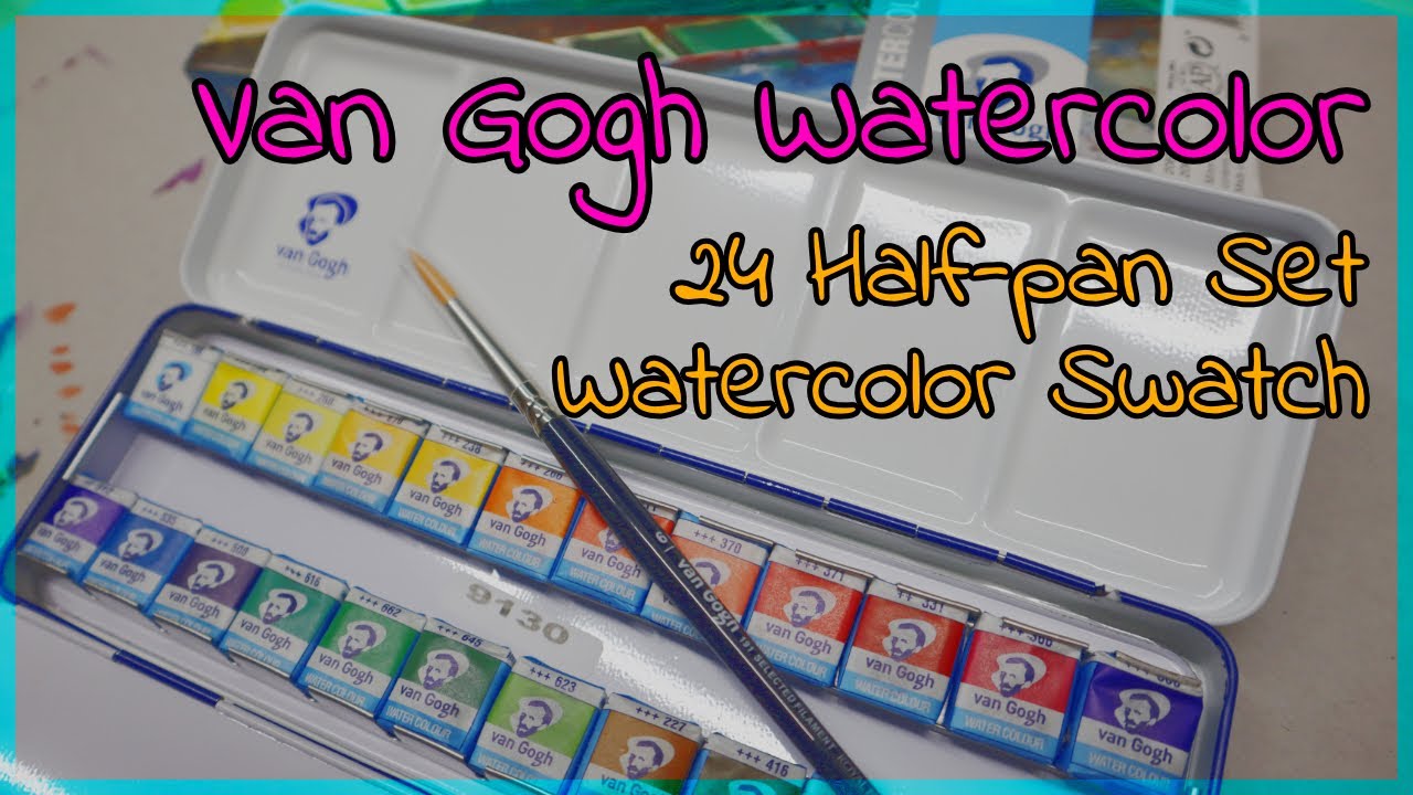 Van Gogh Watercolor 24 Half Pans | Unbox and  Swatch