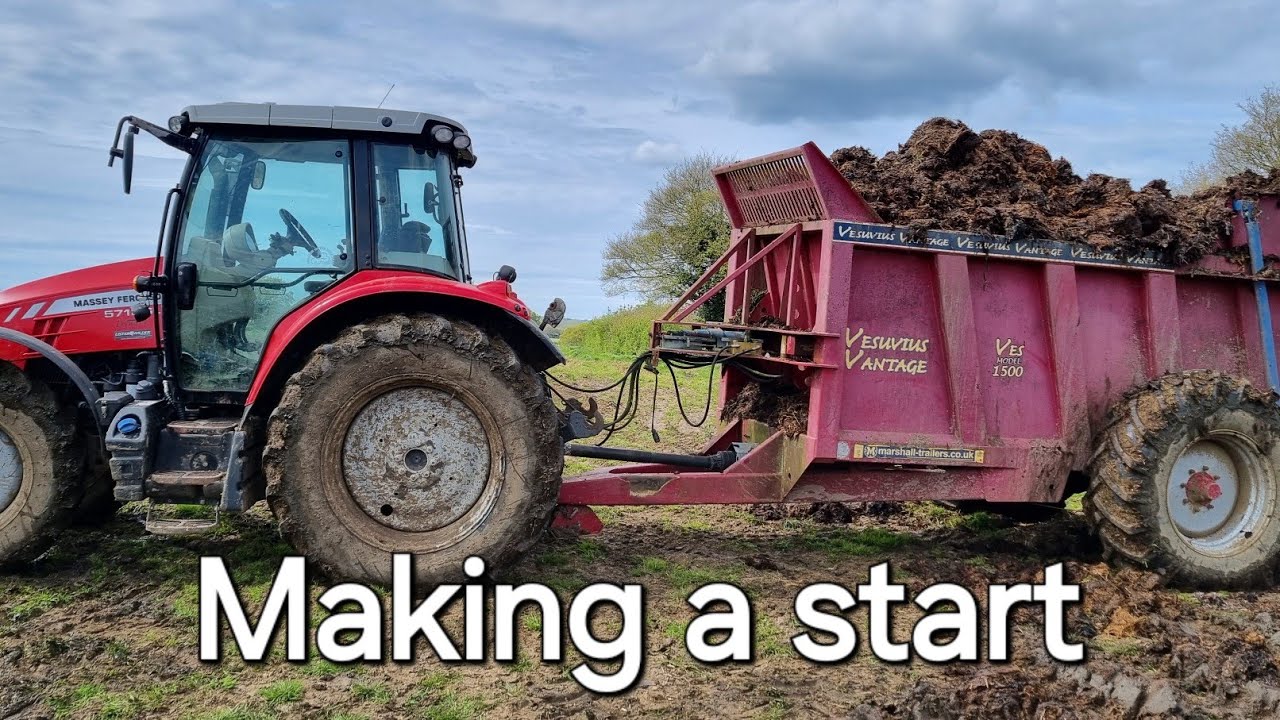 Muck spreading and ploughing.