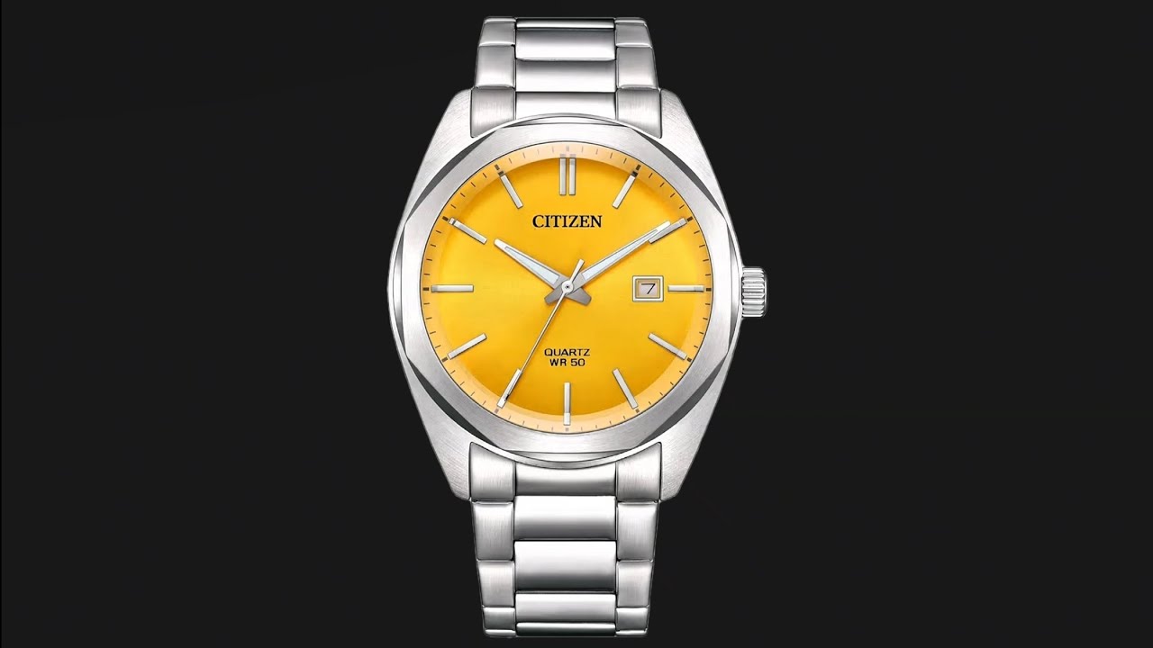 Citizen Analog Yellow Dial Stainless Steel Body Men's Watch