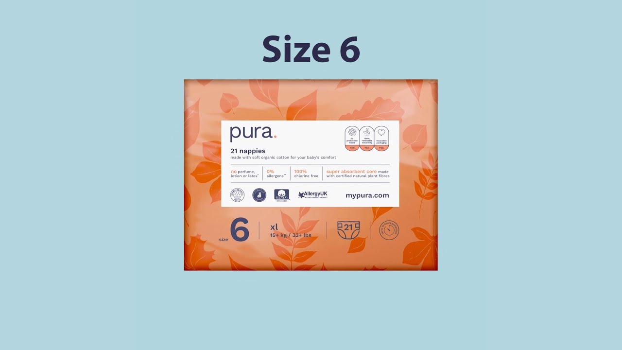 Pura Eco-friendly Nappies Size 6 (15+ kg / 33+ lbs)