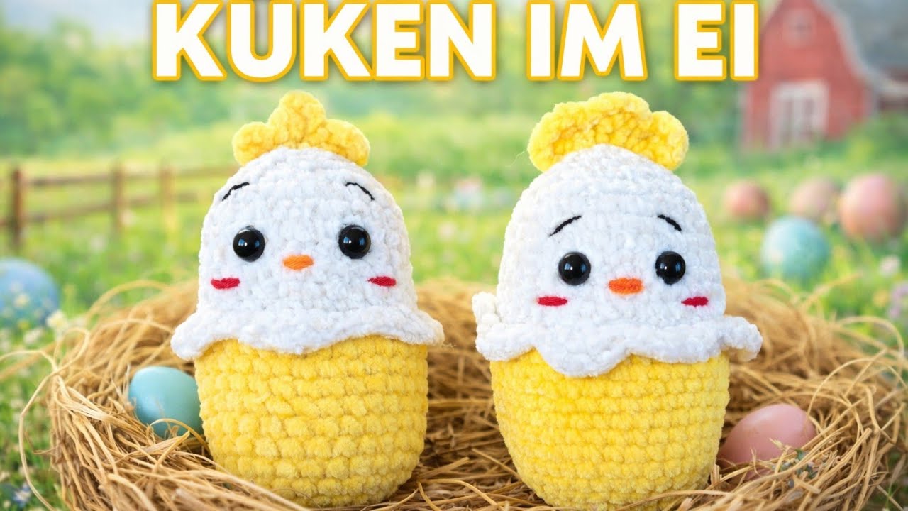🧶 Küken im Ei häkeln – Frühlings-Amigurumi | Mitmach-Video Schritt für Schritt