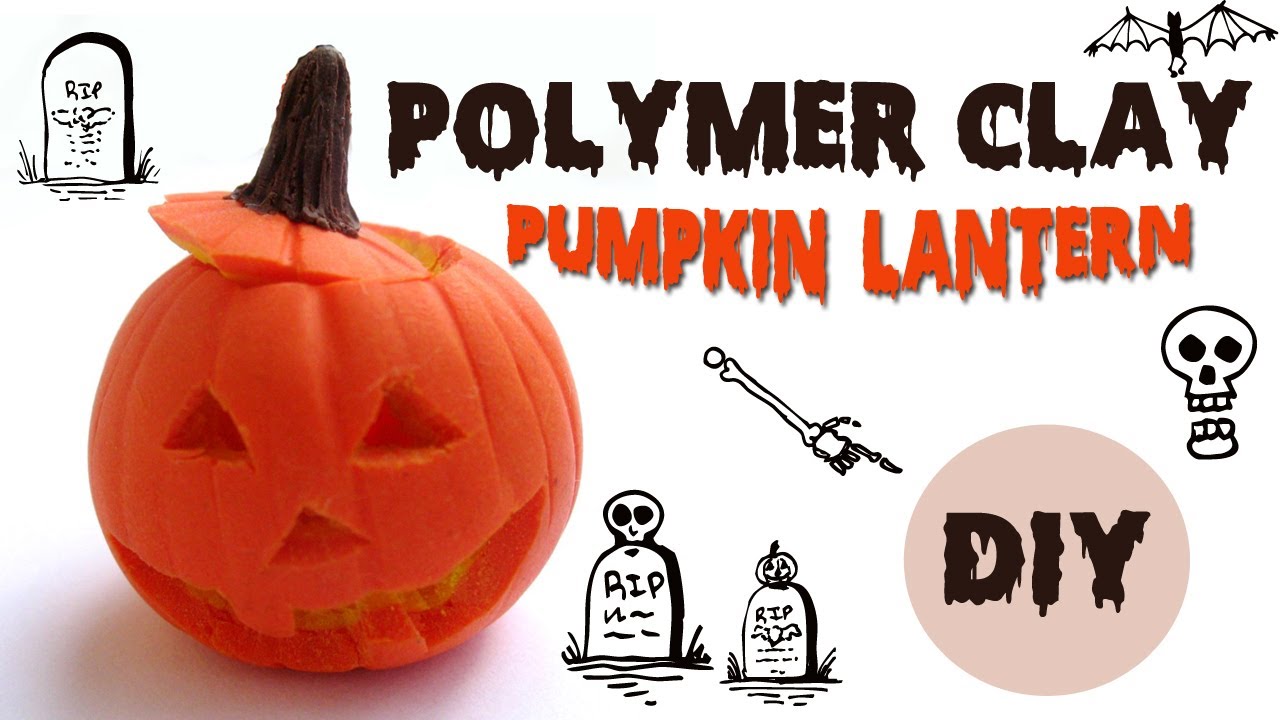 polymer clay pumpkin lantern TUTORIAL-halloween project