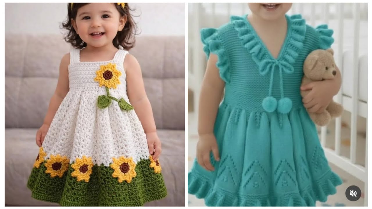 Amazing style fashion crochet baby frocks design 