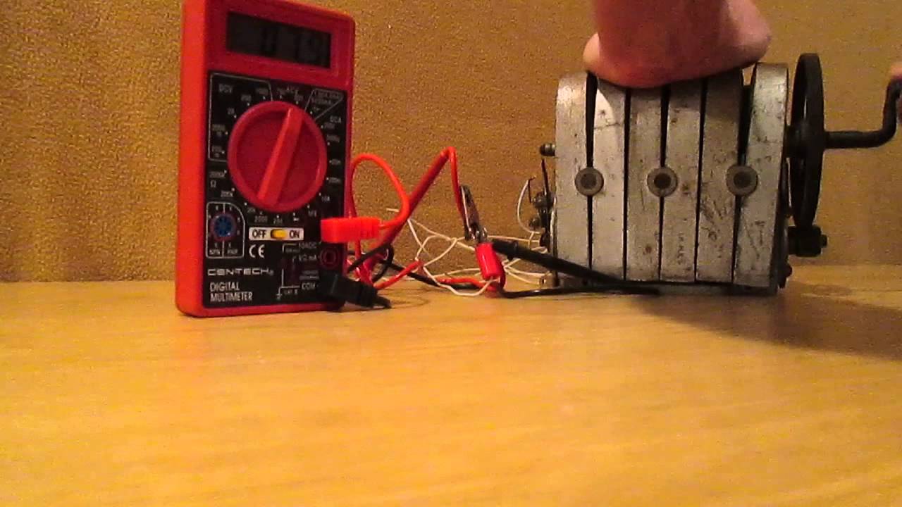 Vintage Hand Crank Telephone Generator Demonstration