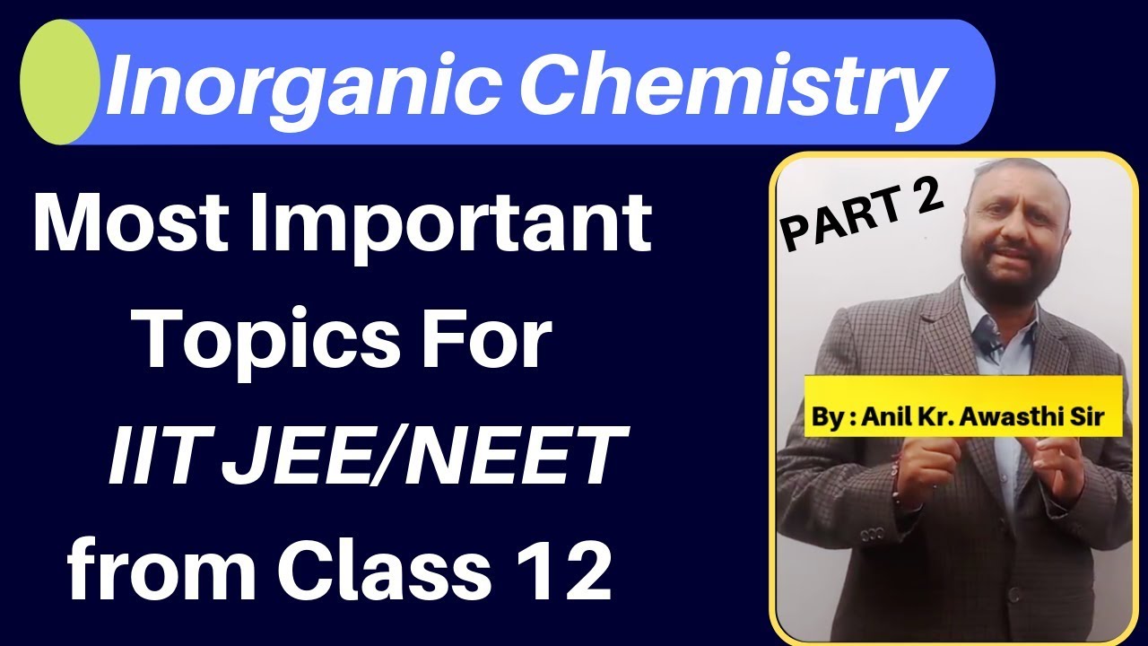 Most Important Topics of 12th Inorganic Chemistry for JEE MAINS / JEE ADVANCE and NEET /AIIMS