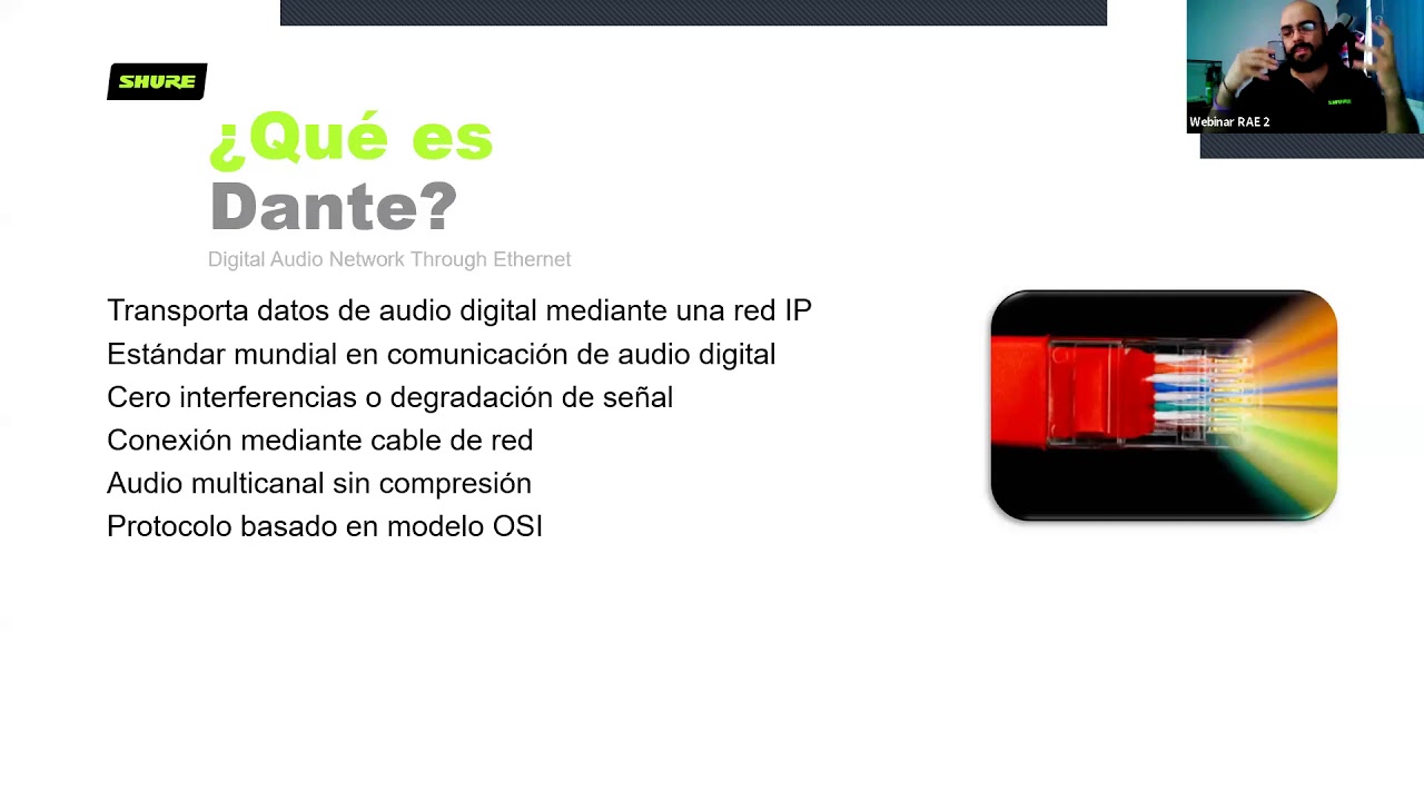 Red Dante en sistemas Shure