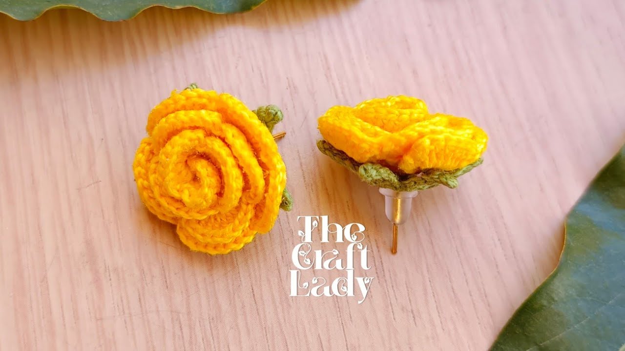 #Crochet Yellow Rose Earrings Tutorial