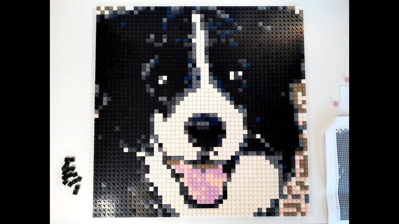 Time-Lapse: Lego Border Collie Pixel Art