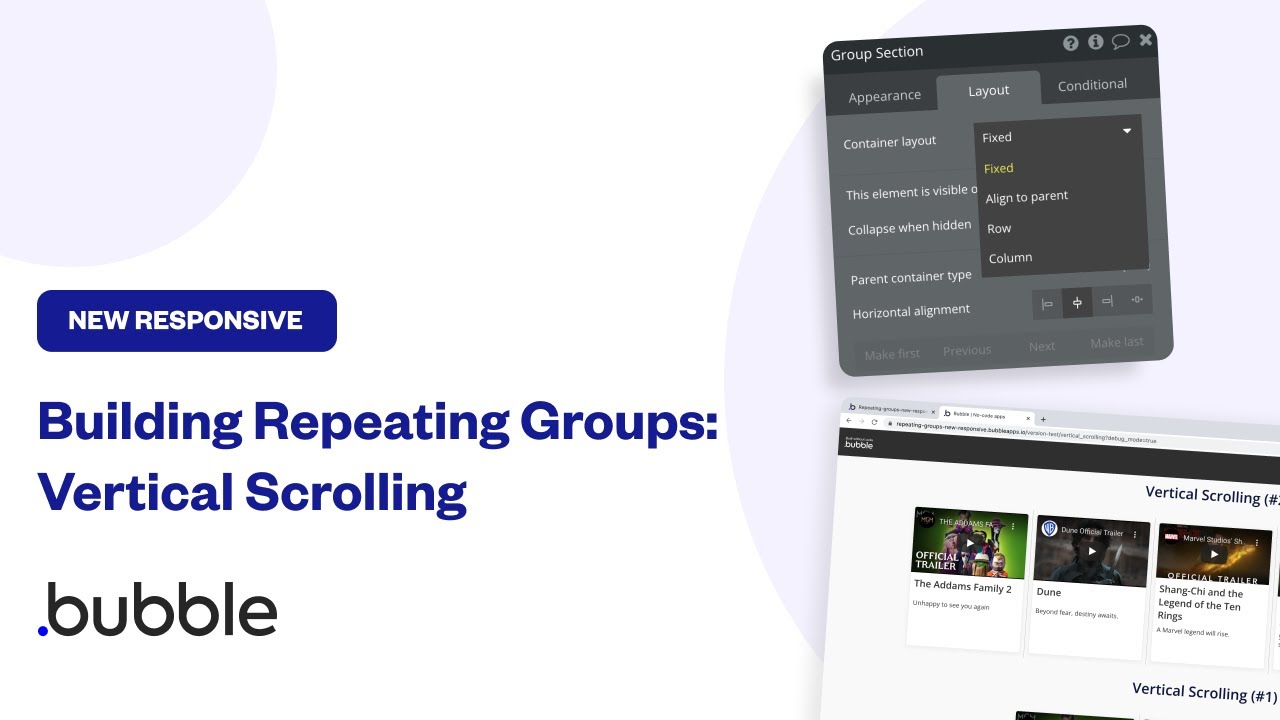 How To Create Vertical Scrolling With Bubble&rsquo;s New Responsive Editor