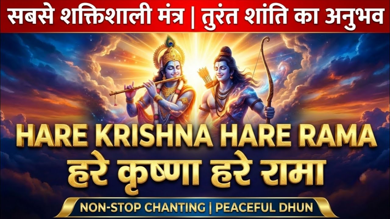 सबसे शक्तिशाली महामंत्र | Hare Krishna Hare Rama Non-Stop Chanting | Peaceful Dhun & Positive Energy