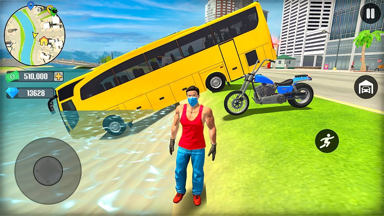 Public Transport Bus and Motorbike Driving in Open World Game - Go to Town 6 - Android Gameplay #2