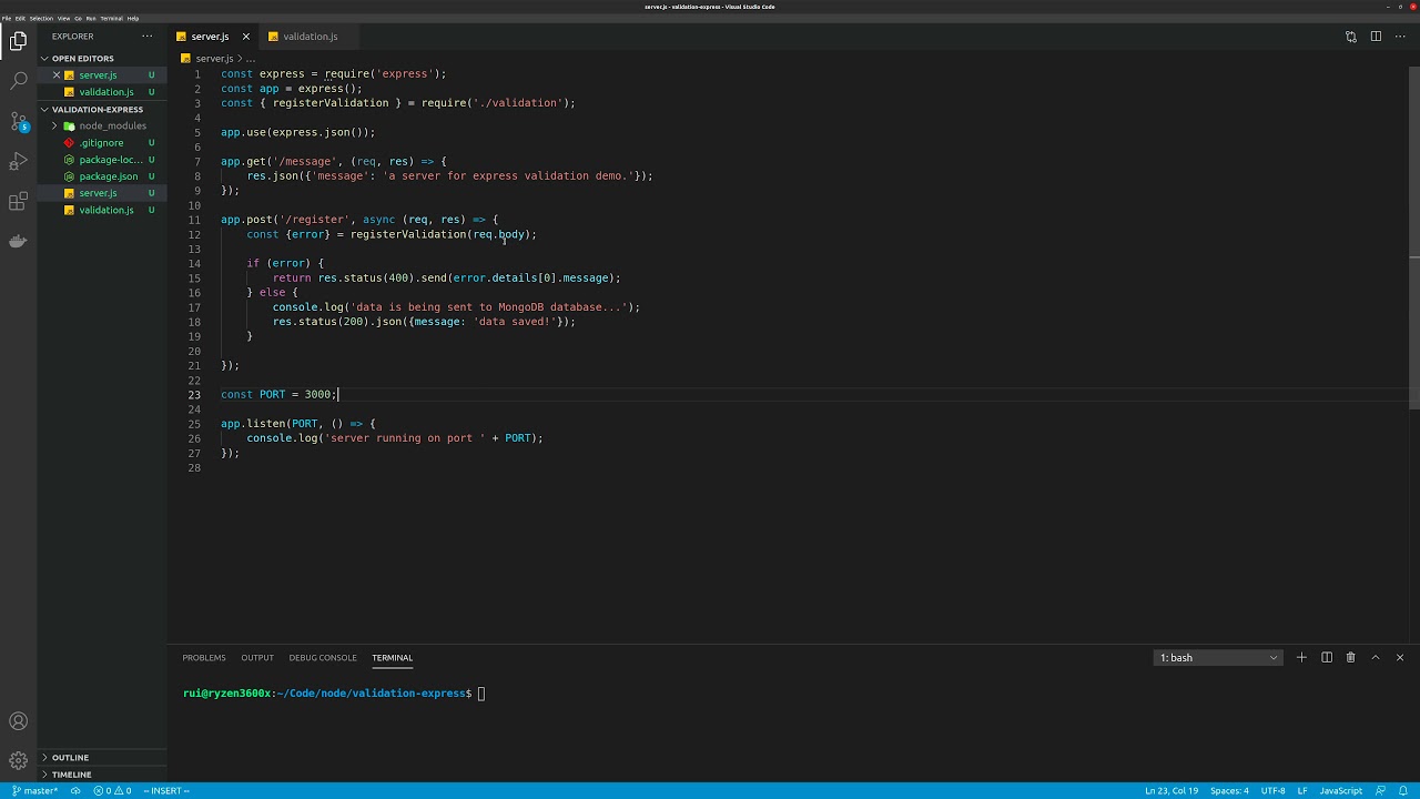 express.js data validation using joi
