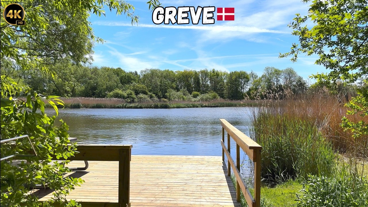 4K POV Relaxing Sunny Sunday Walk Greve, Denmark