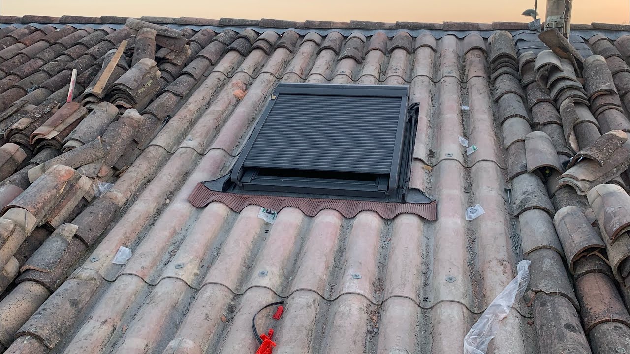 Velux électrique 98x118 @ fenêtre 🪟 du toit velux sur panneau ondulé en fibre ciment