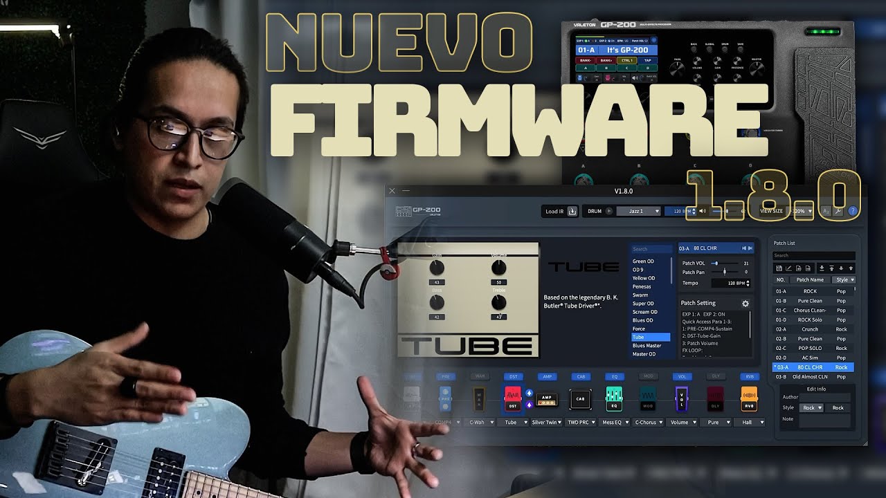 Nuevo Firmware Valeton GP200! | 1.8.0 | Mejor latencia, Nuevo DST, MOD, Delay y...