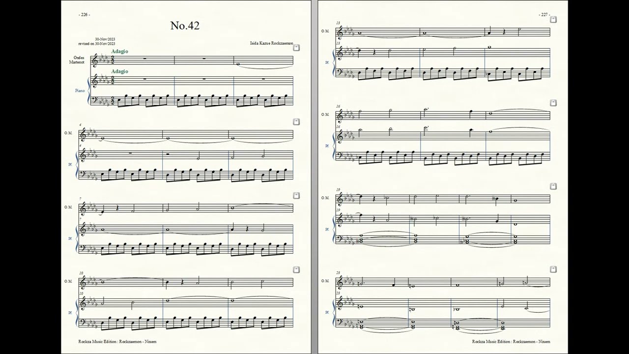Rockzaemon : Prelude for Ondes Martenot and Piano, Nixem No.42