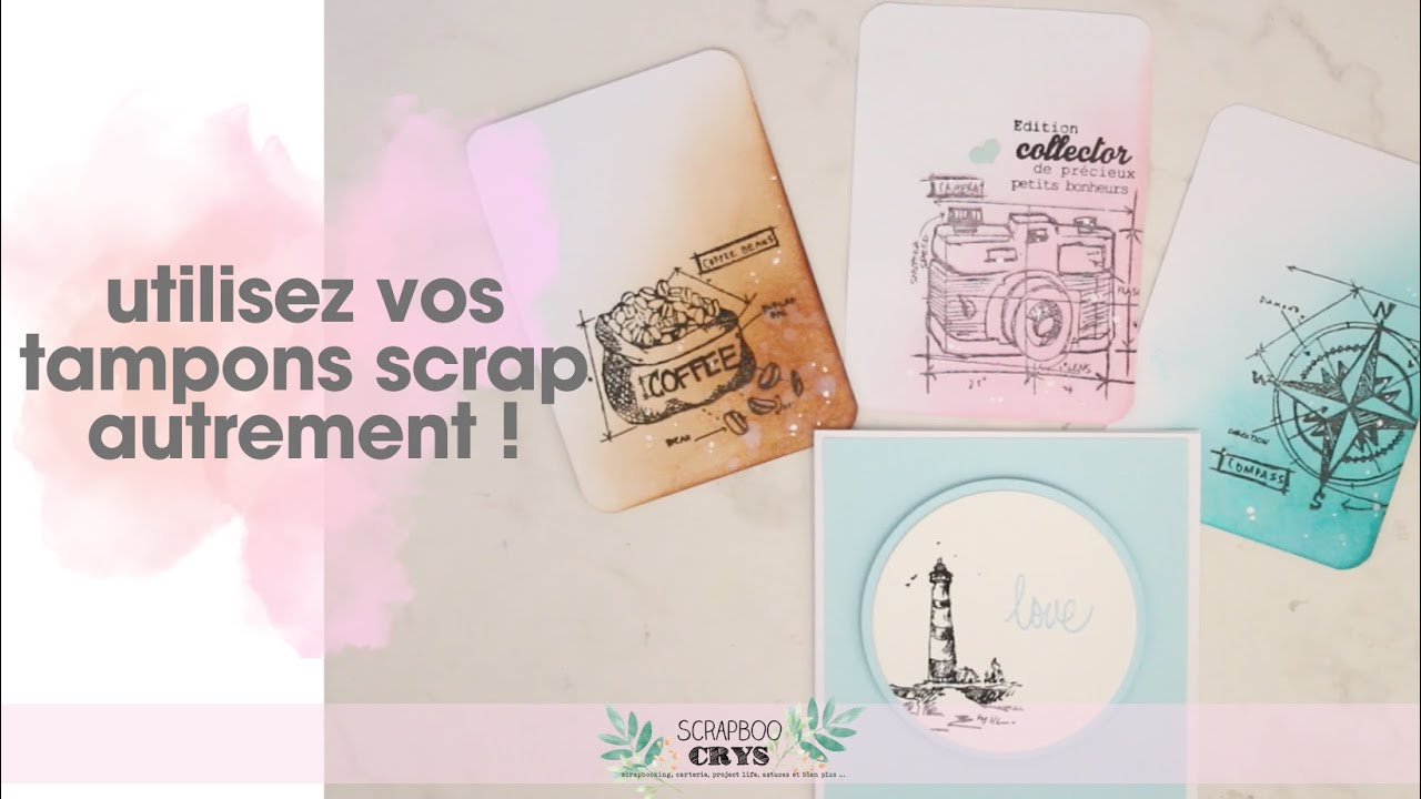 Cette SUPER TECHNIQUE pour utiliser vos TAMPONS SCRAP différemment !   Tuto carterie scrap