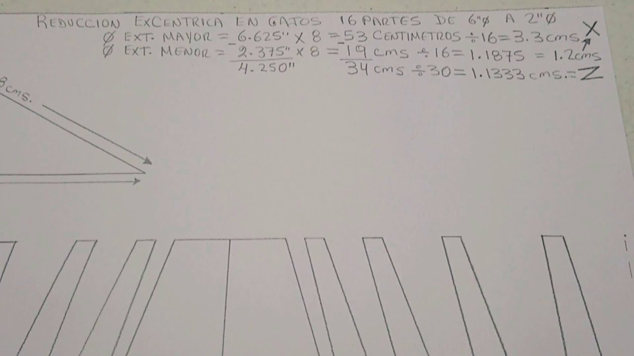 94.- REDUCCIÓN EXCÉNTRICA EN GAJOS 16 PARTES EN TUBO, PROCEDIMIENTO PARA DIÁMETROS MAYORES
