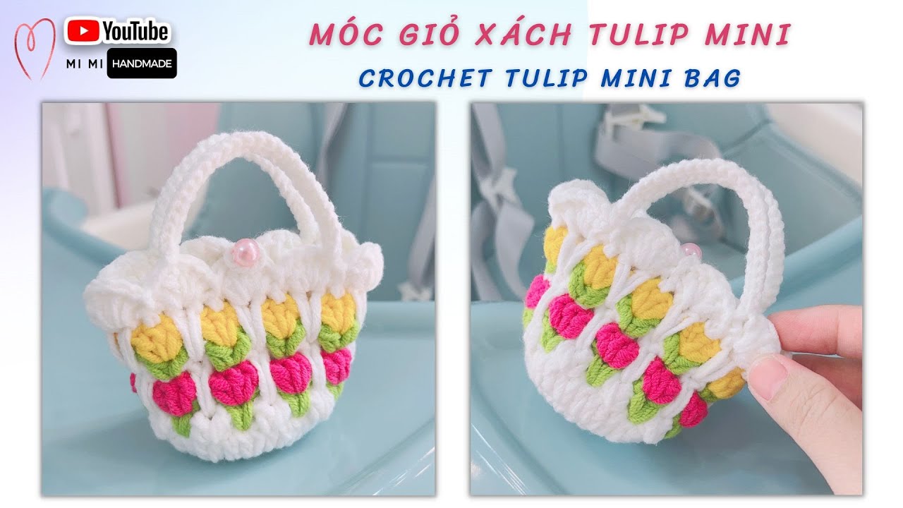 Crochet Tulip Mini Bag Key chain | Móc Móc Khóa Túi Xách Tulip Mini 2 Tầng Cực Xinh | Mimi Handmade