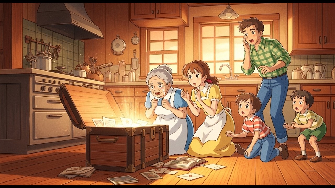 A Forgotten Memory Inside Grandma’s Chest  Cozy Family Story in Ghibli Style
