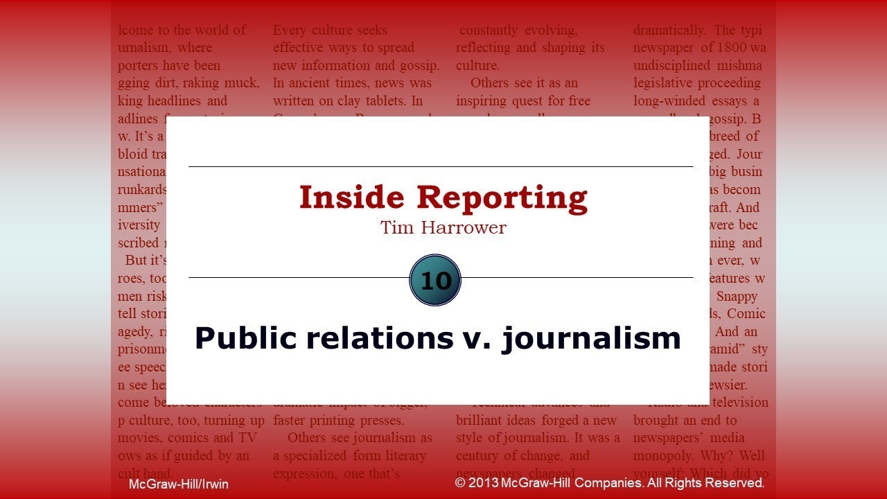 Public relations v. journalism
