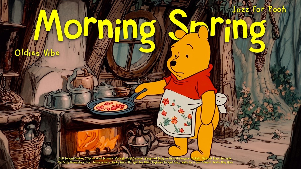 [𝘀𝗽𝗿𝗶𝗻𝗴 𝗽𝗹𝗮𝘆𝗹𝗶𝘀𝘁] Morning Breeze Jazz & Making Pancake with Pooh 🥞 Nostalgic Jazz for Calm, Focus