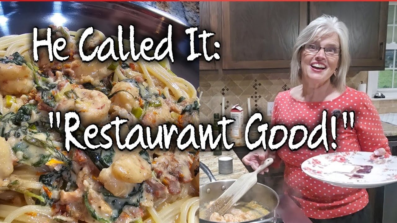 Restaurant Worthy: Creamy Tuscan Shrimp and Pasta!