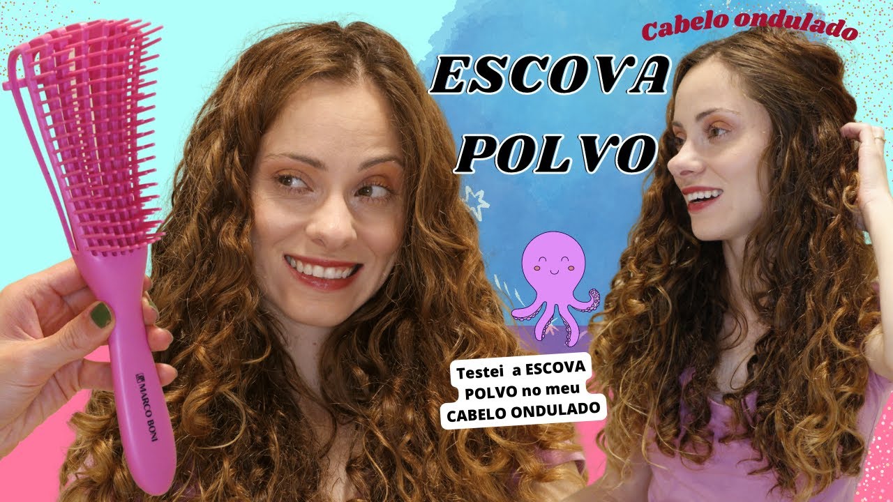 Testei a ESCOVA POLVO no meu CABELO ONDULADO: Será que deu certo? | Escova Polvo Marco Boni