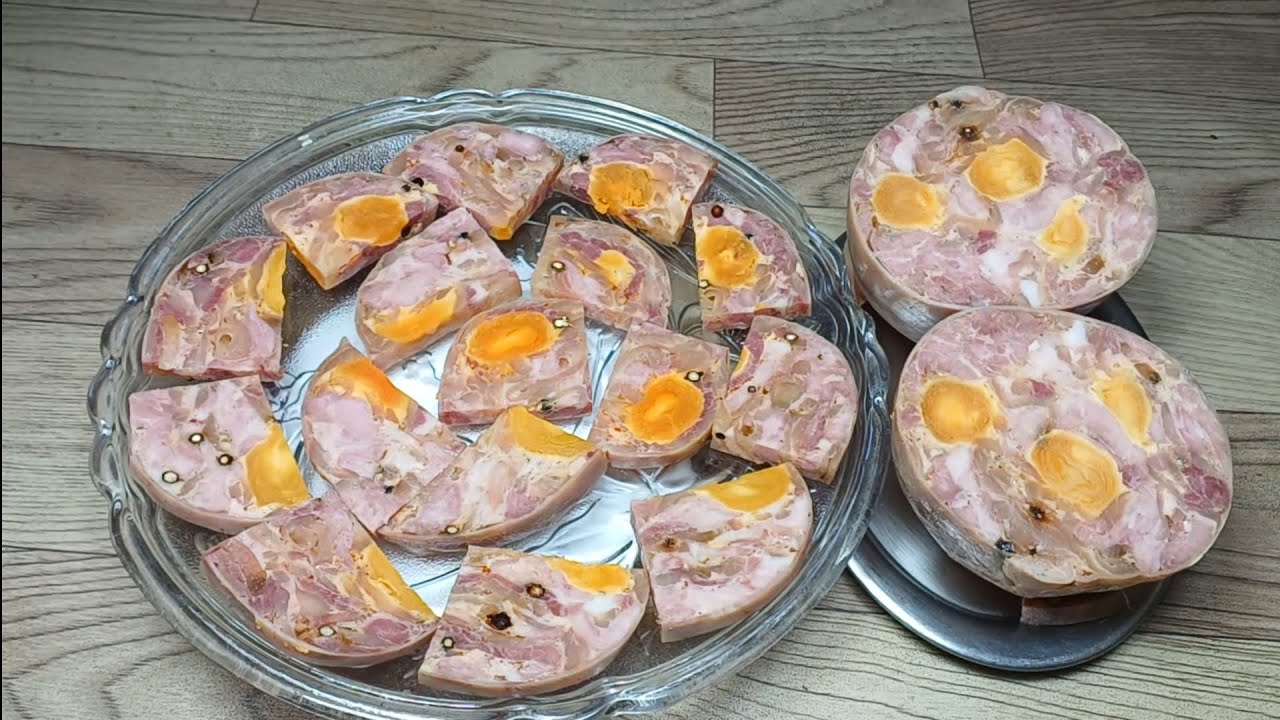 PATE TRỨNG MUỐI Cách Làm pate thịt nguội trứng muối pate bong bóng heo trắng món ngon ngày tết 