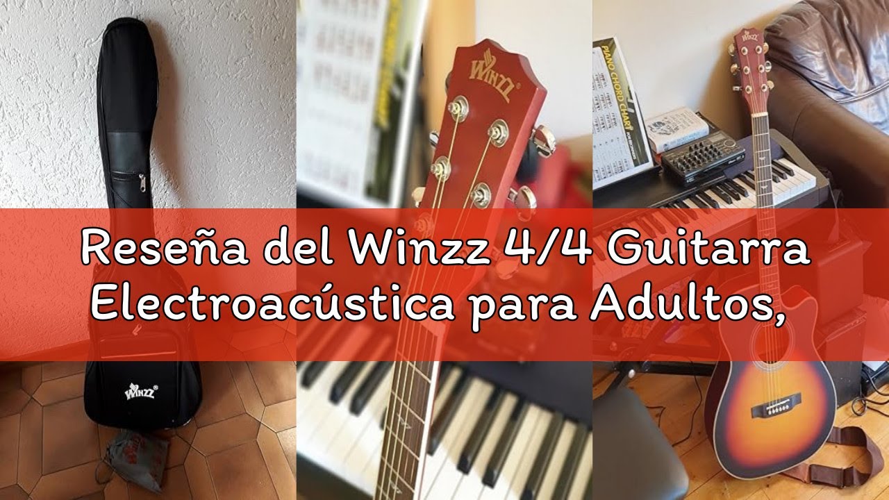 Reseña del Winzz 4/4 Guitarra Electroacústica para Adultos, Guitarra Principiante Folk con Accesorio