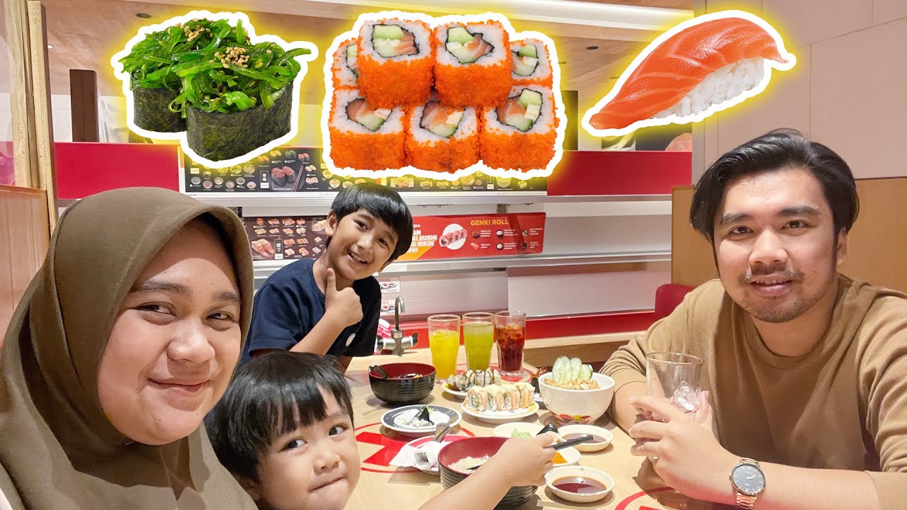 Keluarga Ziyan Makan di Genki Sushi