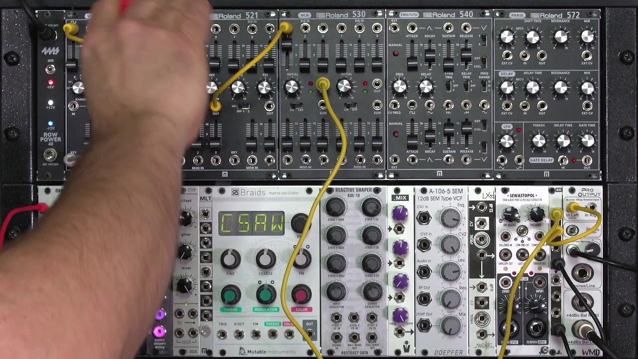 Patching a typical East Coast modular synth voice